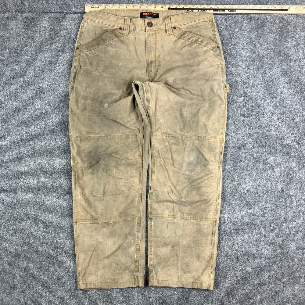 Ridgecut Carpenter Pants Mens 38x30 Tan‎ Double Knee Utility Workwear Rugged